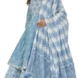 rasokurti Women Pure Cotton Fabric Embroidered & Printed Gown With Dupatta | Gowns-picture-49