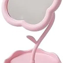 Flower-Shaped Makeup Mirror for Desk Vanity Mirror for Bedroom,Living Room and Minimal Spaces Room Decor Home Decorations (Pink)-picture-12