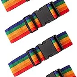 Merishopp 4Pcs Luggage Straps Binding Adjustable Holds Suitcase Together Luggage Belts Rainbow|Travel | Luggage Straps|4 Luggage Straps-picture-56