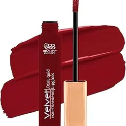 Beauty Berry Velvet Non Transfer Mate Liquid Lipgloss for Women, Long Lasting Upto 8 Hours Exclusive Pigmented Lip Shades-image-1