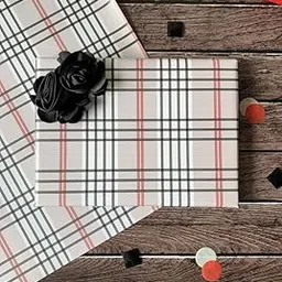 Dovetail Bourbon Gift Wrapping Paper – Pack of 6 Sheets (29 x 19 in) | Classic Beige, White, Black and Red Checkered Pattern for Birthdays, Weddings, Anniversaries, Festivals and More-picture-16