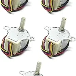 Invento 5pcs 12V DC CNC Reducing Stepping Stepper Motor 0.6A 7 Kg-cm 24BYJ48 Silver-image-7