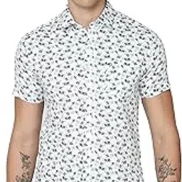 cp bro Classic Polo Mens Cotton Half Sleeve Printed Slim Fit Polo Neck White Color Casual Shirt-picture-31