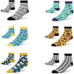 dynamocks Men's and Women's Combed Cotton Ankle Length Socks (Pack of 6) (Multicolour, Free Size)-picture-38