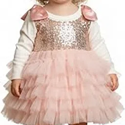 a.t.u.n. (all things uber nice) Baby Girls Winter Cotton Party Dress | Soft Warm Full Sleeve Dress with Cute Detailing | Comfortable for Kids-picture-24