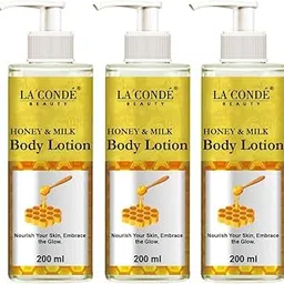 La’Conde Honey & Milk Body Lotion 200ml | Deep Moisturizing & Hydrating Lotion with Honey & Milk Extracts | Soft, Smooth & Nourished Skin | Non-Greasy Daily Use Lotion | Pack of 3-picture-22