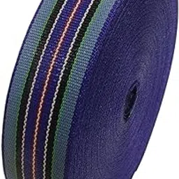 Niwar Narrow Woven for Garment, Home Textile, Shoes, Plastic Niwars Webbing Roll for Folding Khat, Khatiya, Charpai Folding Bed,Chair, Baskets and Other Art Projects 2 inch 90 Meter (Blue)-picture-68