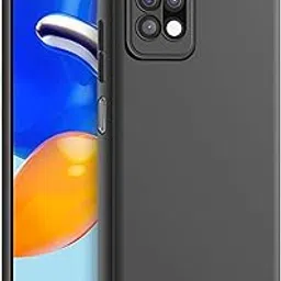 CEDO Redmi Note 11 / Note 11s (4G) Back Cover | Camera Bump Protection & Ultra Slim | Matte Soft Silicon Shock Proof Rubberised Back Case Cover (Black)-picture-55