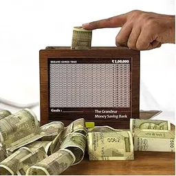 C4 Crafts Money Bank Wooden Piggy Bank for Kids & Adults, Coin Box with Carved Design, Savings Box, Mini Bank, Wooden Coin Box,Style_M45-picture-22