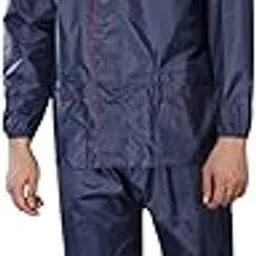 billwin Raincoat for Men and Women| Unisex Raincoat| Waterproof Polyester rain coat| Adjustable hood| Lightweight Jacket |Reversible Bagcover| TRV Pip Blue Colour|-picture-42