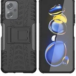 OneLike 360° Rugged Armor Double Layer Shockproof Slim Drop Full Body Protection with Kickstand Dazzle Phone Case Cover for Xiaomi Redmi K50i - Black-image-99
