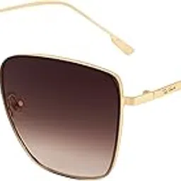ted smith Men's Women's UV Protection Brown Graded Lens Gold Square Sunglasses-picture-37