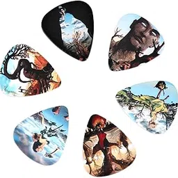 HASTHIP® 10 Pack Art Guitar Picks - 0.71mm Stylish Printed PVC Plectrums, Guitar Picks for Acoustic/Electric Guitar, Bass-picture-13