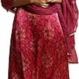 w for woman Women's Raspberry Purple Floral Printed Chiffon Dupatta_23AUW82127-122542_Free Size-picture-16