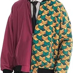 comicsense Unisex Anime Oversized Jacket for Men & Women, Water Hashira Printed Drop Shoulder Cosplay Anime Bomber Jackets-picture-16