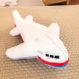 Tickles Simulation Airplane Soft Stuffed Plush Vehicle Toy for Kids Boys & Girls Birthday Gift (Color: White Size: 20 cm)-picture-33