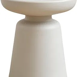 Kalam and Sons Round Side Table, Metal Coffee Table for Small Spaces, Black-picture-19