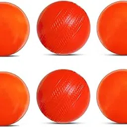 Onekbhalo Heavy Plastic Cricket Training, Practice, Match & Drill Ball, 80 gram White Balls for Cricket for Indoor and Outdoor Game (Orange)-image-14