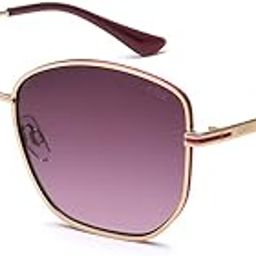 idee 100% UV protected sunglasses for Women with Shiny Light Gold-Dark Pink Glitter Alloy frame | Size - Large with Violetcolored lens-picture-25