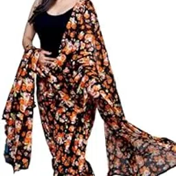 KHEEAA Fashion's Womens Cotton Multi Flower Black 06 Printed Patiala Salwar with Matching Dupatta (Free Size)-image-52