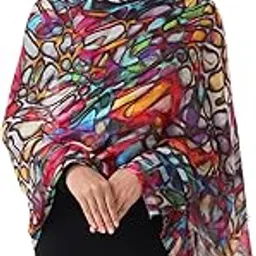 eh Pashmina Stole for women, Beautiful Digital Prints in Bamboo (Modal) Silk fabric, large, super soft, With suttle shine, all season stole, scarf, wrap-picture-14