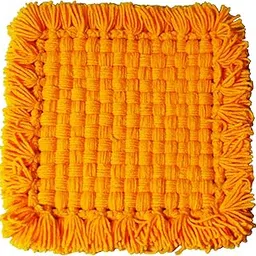 Handcraft Decorative Woolen Pooja Asan for Temple Idol 21 x 22 CM (Yellow)-picture-24