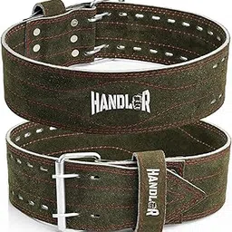 Handler Genuine Leather Unbreakble, non tearable Gym Belt for Men & Women Workout Deadlift Belt for Gym Suede Powerlifting Weight Lifting for Heavy Workout | Professional Heavy Weight Lifting Original (Olive Green, XXL)-picture-30