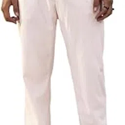 campus sutra Men Trousers | Textured Slim Fit with Pleated Front & Folded Hem | Durable Poly Blend for Everyday Casual Wear & Relaxed Office Outings | Cloud White-picture-27