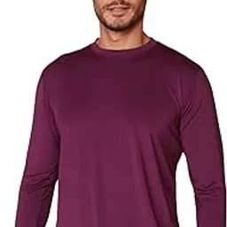 ingear Men's Performance UPF 50+ UV/Sun Protection Outdoor Running Long Sleeve T-Shirt (Purple, X-Large)-picture-19