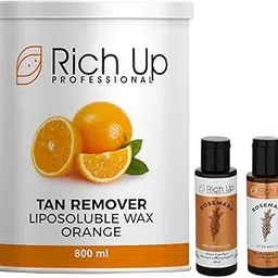 RICH UP 800ml Liposoluble wax - Orange flavor (With 60ml Pre wax gel & 60ml After waxing oil)-picture-13