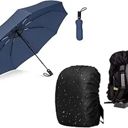nuveler Umbrella for Rain with Bag Cover Waterproof UV Protection with 3 Fold Umbrella-picture-22