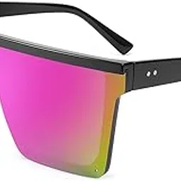 feisedy Oversized Square Trendy Sunglasses Womens Mens Futuristic Flat Top Visor Shades UV400 B2470-picture-35