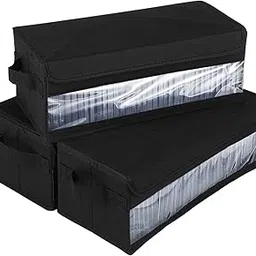 OMISTAR 3 Pcs CD Storage Box, Transparent PVC Media Carrying Case with Handles and Lid, Stackable DVD Holder Organizer for CDs, Albums, Books, Holds 108 Jewel Cases-image-70