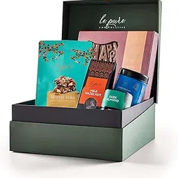 Le Pure Chocolate Gift Hamper for Birthday Celebration I Premium Assorted Sweets Box with Almond Roka Dragees Cookies I Luxury Gourmet Chocolate Gift Set-image-33