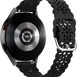 Zitel® Bands Compatible with Samsung Watch Straps for Women Girls, for Active 2 40/44mm, Active 40mm, Galaxy Watch 4 40/44mm, Watch 4 Classic 42/46mm, Galaxy Watch 42mm, Gear S2 Silicone 20mm Straps - Black-image-24