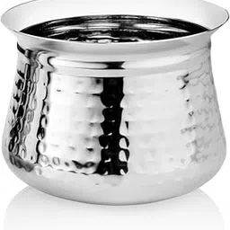 Embassy Stainless Steel Hammered Pongal Handi/Cooking Pot | 500 ml | Size 1 | Induction Friendly | Hammertone Finish | Ideal for Cooking Biryani, Curries, Stews, and More. image 1