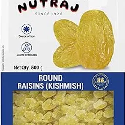Nutraj Round Raisins 500g Pouch | Kishmish | Kismis | Dry Fruits and Nuts | Grocery Items.-picture-28