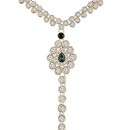 Traditional Gold Plated CZ Haath Phool/Panja/Adjustable Bracelet with Ring for Women (PIJ020G) (Pack of 1)-image-0