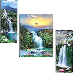Indianara Set of 3 MDF Art Painting (3741FL) without glass 4.5 X 12, 9 X 12, 4.5 X 12 INCH (Style 1)-picture-31
