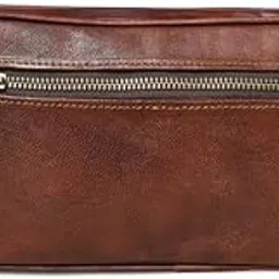 mahetri Genuine Buffalo Leather Toiletry Bag for Men & Women | Travel Shaving Kit Pouch | Twin & Single Section Variants | Vintage Brown & Black | Unisex Dopp Kit Organizer (Twin Section, Brown)-picture-10