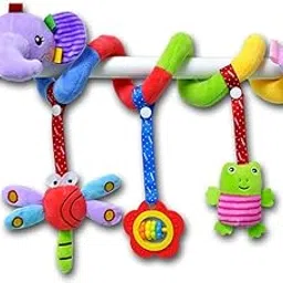 ZOOMELLA® Soft 0-12 Months Baby Toy Spiral Bed Stroller Car Seat Hanging Educational Rattle Toys for Newborns Sleeping Birthday Chrismas Gifts Elephant-picture-29