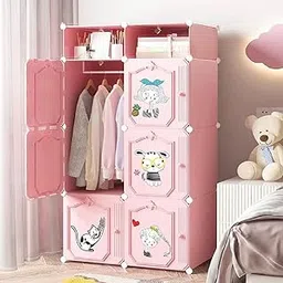 8-Doors Plastic Wardrobe for Kids Clothes | Baby Cupboard Almirah for Clothes| Foldable Collapsible Wardrobe Organizer | Kids Almirah & Baby Cupboard for Storage-picture-56
