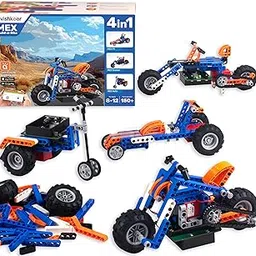 Avishkaar MEX Build-a-Bike, 4-in-1 DIY Bike and Car Kit, with Motor and Brain, Toys for Kids Aged 8-12, Building & Construction Set with 150+ Parts Robotics Kit, Made in India, Multicolor-picture-39