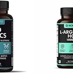 Boldfit Probiotics Supplement 60 Vegetarian Capsules, White & Boldfit L-Arginine 1000mg Supplement with Nitric Oxide Supplement - 60 Tablets-picture-20