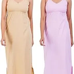 Women Cotton Maxi Seamless Bra Nighty Slip-image-5