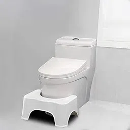 TGOPIT Perfect Posture Plastic Potty Step Stool for Western Toilet Foot Step Stool, Footstool Bathroom Scientific Angle, Anti-Slip, Anti-Constipation 21 cm Height (White)-picture-18