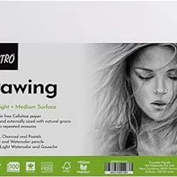 BRUSTRO Artist's Drawing Paper | 200 GSM | Size (Small) 10 cm X 14 cm - 100 Sheets | Ideal for Coloring, Sketching, Professional Art, Craft, Dry Media, Graphite, Charcoal, Pastels, Color Pencils-picture-11