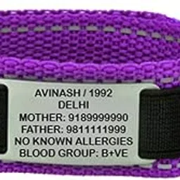 MY ROAD ID Sports Medical Alert Band – Quick-Adjust Nylon Strap with Velcro & Slim Stainless Steel ID Plate – Sweatproof Emergency Band for Athletes, Name, Blood Group, Allergies (Fits 5-10" Wrists)-picture-28