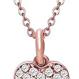 giva 925 Silver Rose Gold Little Heart Pendant With Link Chain | Gifts for Girlfriend, Gifts for Women and Girls |With Certificate of Authenticity and 925 Stamp | 6 Month Warranty* image 1