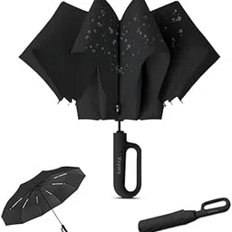 vayura Compact Travel Umbrella with Strip | Windproof & UV Protection with Anti-Slip Carabiner Handle | Lightweight & Foldable for Men, Women & Kids Ideal for Rain and Sun-picture-37
